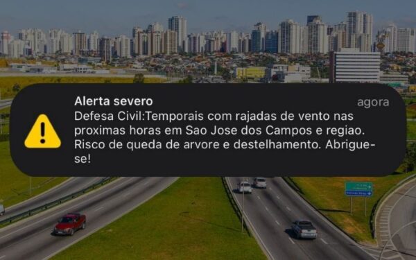 Defesa Civil emite alerta severo de temporais e ventanias em São José e região