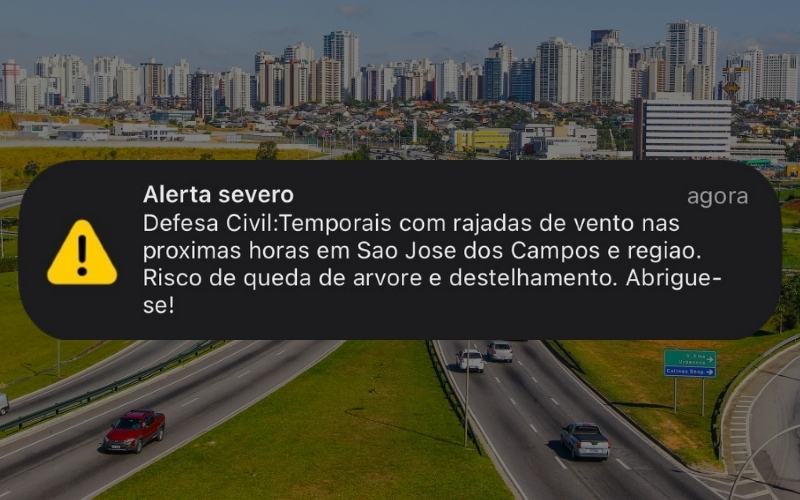 Defesa Civil emite alerta severo de temporais e ventanias em São José e região