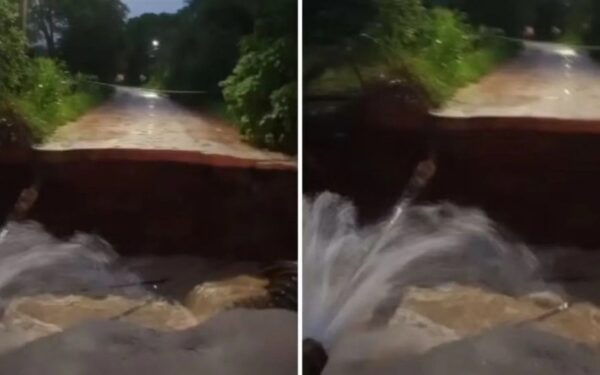 Temporal provoca cratera entre Caçapava e Taubaté e afeta abastecimento de água na região