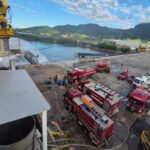 Incêndio atinge navio com 2,6 mil cabeças de gado no Porto de São Sebastião; seis pessoas são socorridas