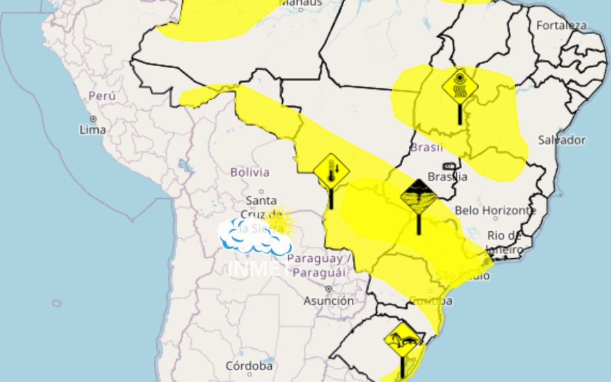 Inmet emite alertas de perigo potencial para chuva intensa e queda de temperatura no Vale do Paraíba nesta terça (23)