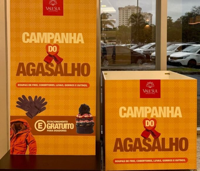 Campanha de inverno em São José shopping arrecada agasalhos e isenta estacionamento para quem doa