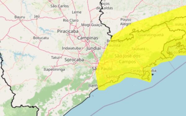 INMET emite alerta de tempestade para o Vale do Paraíba Paulista neste sábado (15)