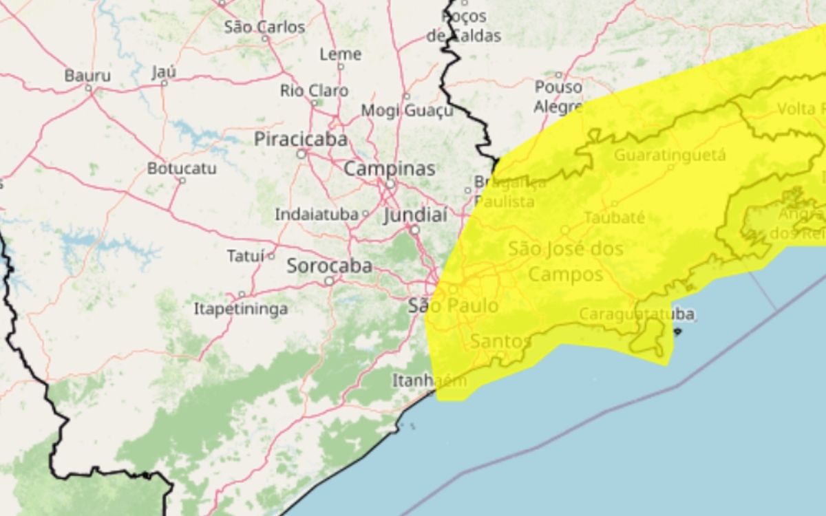 INMET emite alerta de tempestade para o Vale do Paraíba Paulista neste sábado (15)