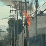 Incêndio em fiação atinge rede elétrica e interrompe energia no Jardim Oswaldo Cruz, em São José dos Campos