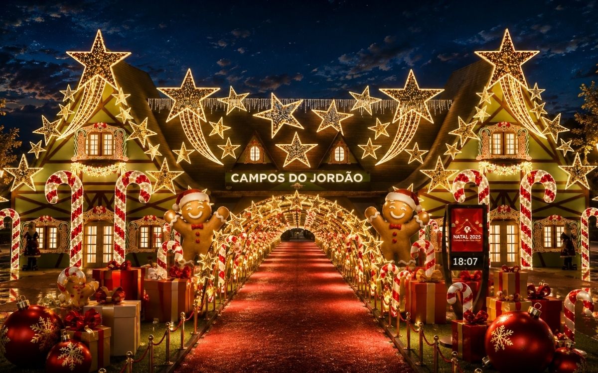 Natal 2026 de Campos do Jordão começa em 30 de outubro com 16 km de luzes, 300 esculturas e árvore de 20 metros