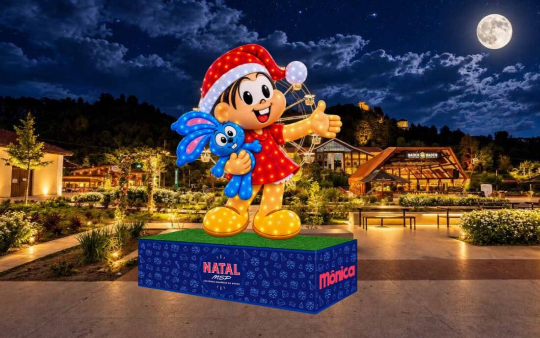 Parque Capivari terá Natal temático do Universo Mauricio de Sousa com Mônica, Chico Bento e mais personagens a partir de 6 de novembro